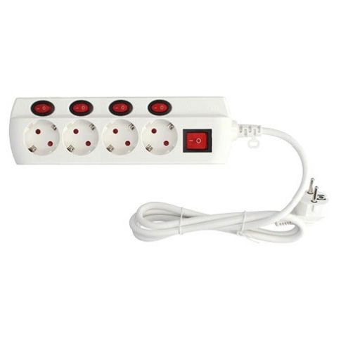 Base múltiple con interruptores individuales 4 tomas 1,5 metros (GSC 100010003)