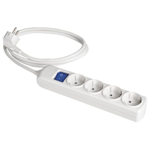 Base múltiple blanca 3680W 4 tomas cable 3m 250V 16A (Solera 8034IL)