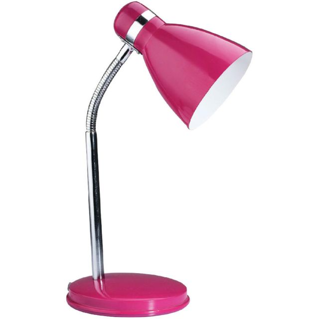 Flexo de sobremesa acabado metálico E14 14,5x35cm. rosa (F-BRIGHT 1950090-RO)