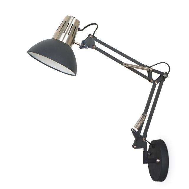 Aplique de pared tipo flexo modelo Zulu E27 negro (GSC 204200028)