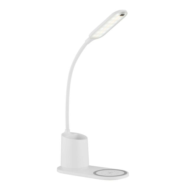 Flexo Led Melli blanco 3W regulable en intensidad y temperatura con cargador inalámbrico (Globo 58229B)