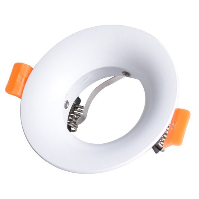 Aro empotrable fijo redondo blanco de aluminio modelo Reto 85x42mm. (Cristal Record 01-047-01-000)