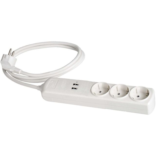 Base múltiple 3 tomas + 2 USB 1,5m. serie 8000 (Solera 8013USB)