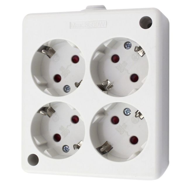 Base cuadrada serie Mega 4 tomas sin cable (GSC 0800231)