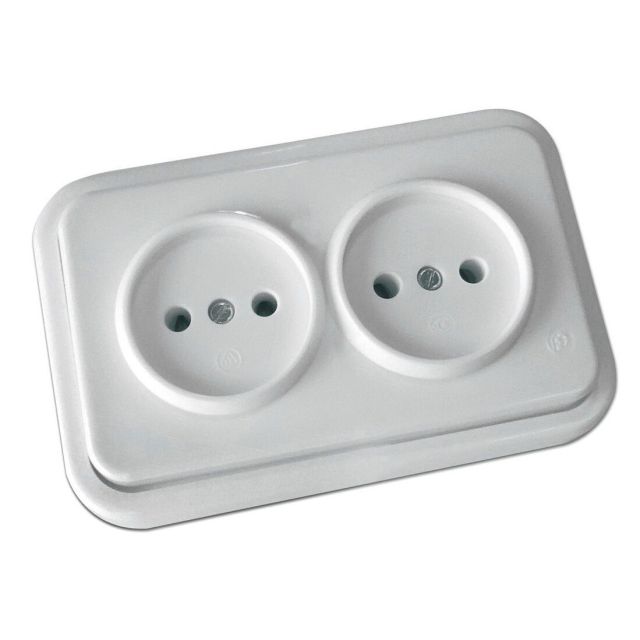 Base bipolar doble sin TTL blanca serie Kristal (Fontini 20-222-05-2)