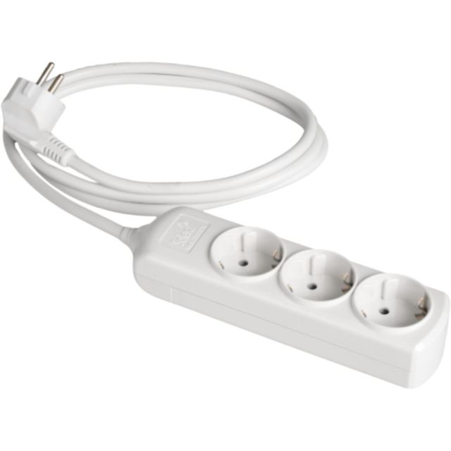 Base múltiple blanca 3680W 3 tomas cable 3m 250V 16A (Solera 8033)
