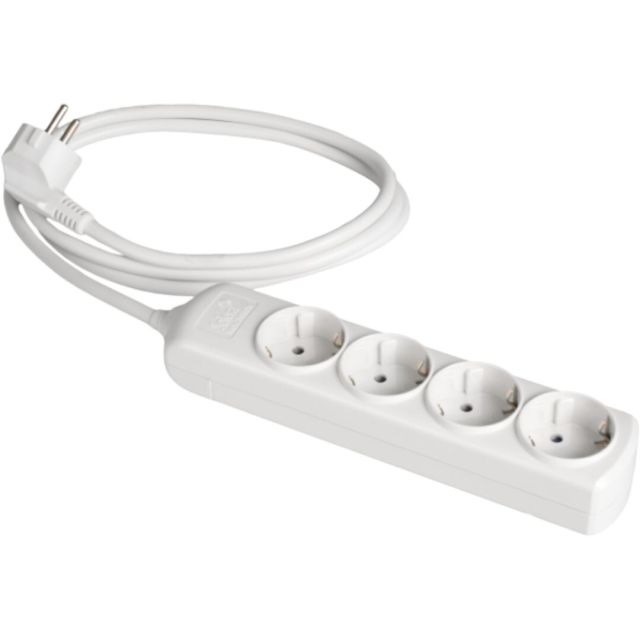 Base múltiple blanca 3680W 4 tomas cable 3m 250V 16A (Solera 8034)