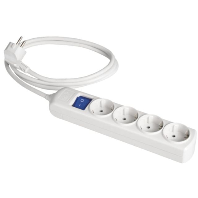 Base múltiple blanca 3680W 4 tomas cable 3m 250V 16A (Solera 8034IL)