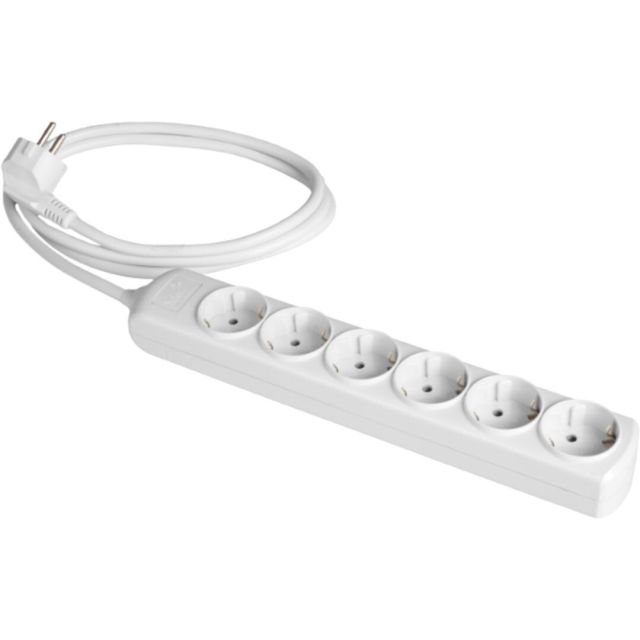 Base múltiple blanca 3680W 6 tomas cable 3m 250V 16A (Solera 8036)