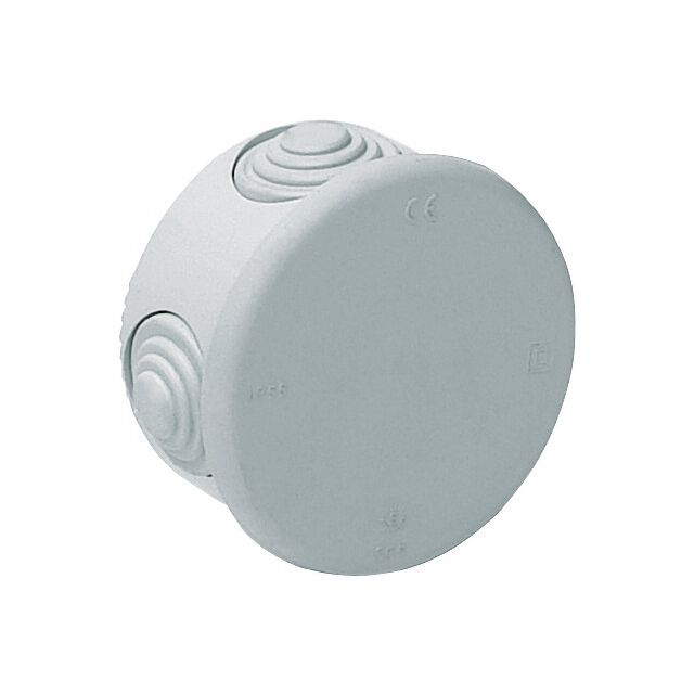 Caja estanca redonda con conos con tapa a presión 77x40xmm. (Solera 665)