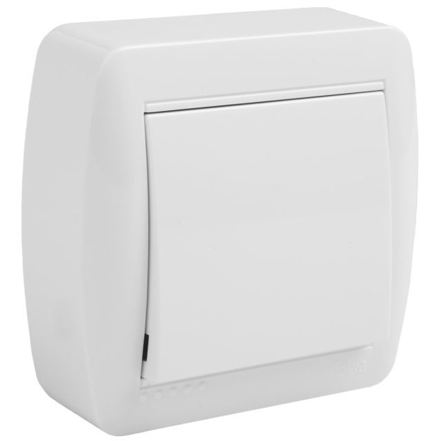 Conmutador unipolar de superficie Serie Mural blanco (Solera MUR02U)
