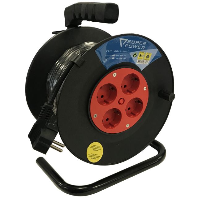 25m. extensible eléctrico plástico 4 tomas 3x1,5mm. (56732)