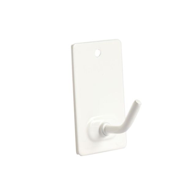 3 ud. percha pequeña blanca de acero inoxidable adhesivo o tornillo (Köppels P2001B) (Blíster)