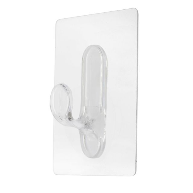 Percha plástica efecto ventosa reutilizable tipo "lengua" hasta 5 Kg. 80x150mm. (Köppels P4001T) (Blíster)