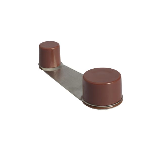 Tope retenedor giratorio para puertas marrón adhesivo y tornillos (Köppels T2001M) (Blíster)