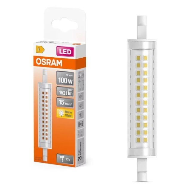 Lámpara Led lineal R7S 11W 2700°K 1521Lm 118x20mm (Osram 4058075432734)