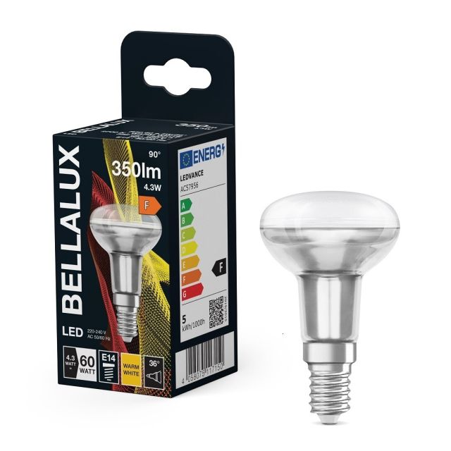 Lámpara reflectora Led R50 E14 4,3W 2700°K 430Lm 120° (Bellalux 4058075117150)