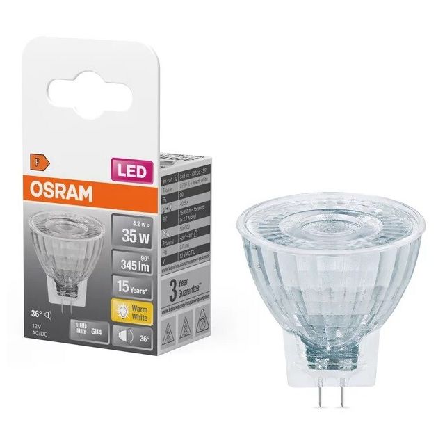 Lámpara Led Star MR11 GU4 4,2W 2700°K 345Lm 36° (Osram 4058075433380)
