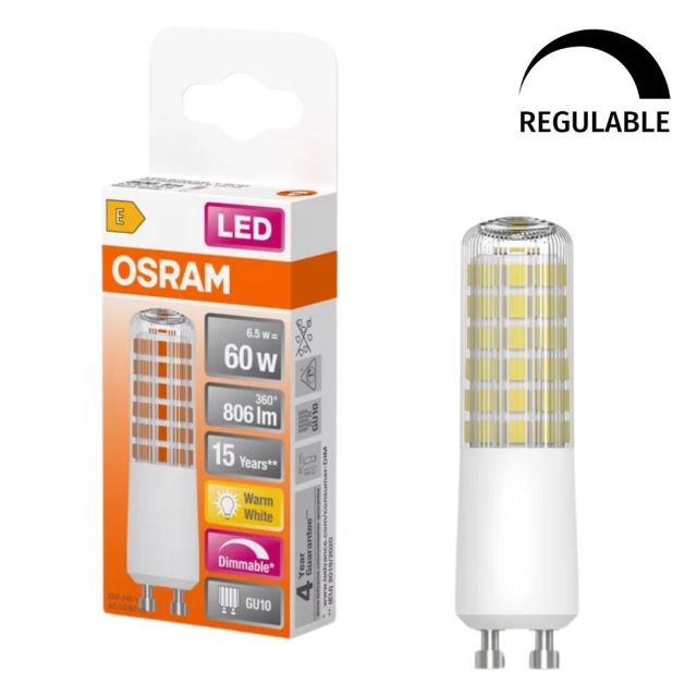 Lámpara tubular Led Special T regulable GU10 7W 2700°K 806Lm (Osram 4058075607378)