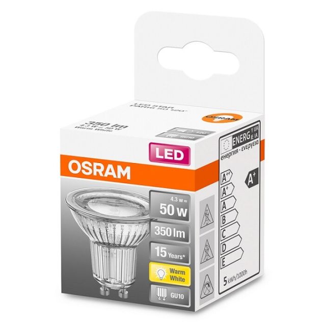 Lámpara Led Star GU10 4,3W 2700°K 350Lm 120° (Osram 4058075303263)