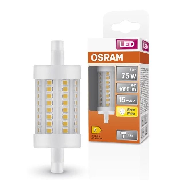 Lámpara Led lineal R7S 8W 2700°K 1055Lm 78mm (Osram 4058075432611)