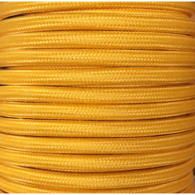 Tira 5 m. cable textil decorativo mostaza liso mate (CIR62CM05)