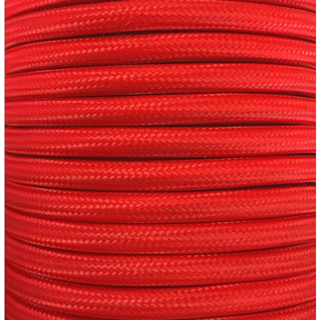 Bobina 15 metros cable textil decorativo rojo liso mate (CIR62CM24)