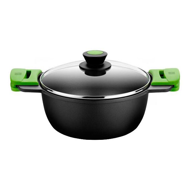 Cacerola alta Prior de alumino fundido con tapa de cristal ø24cm. (Bra A400324)