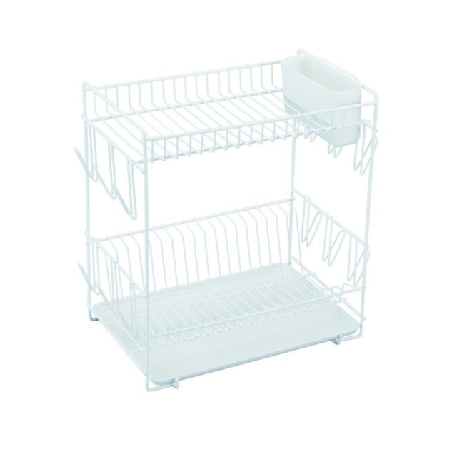 Escurreplato grande 18 platos blanco 43x25x41,5cm (Sauvic 88980)