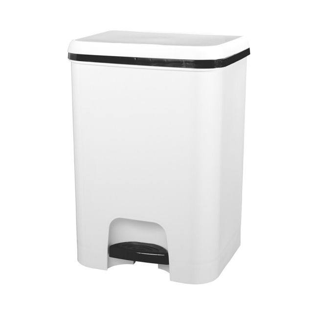 Cubo plástico con pedal blanco 26L (Plastic 2570)