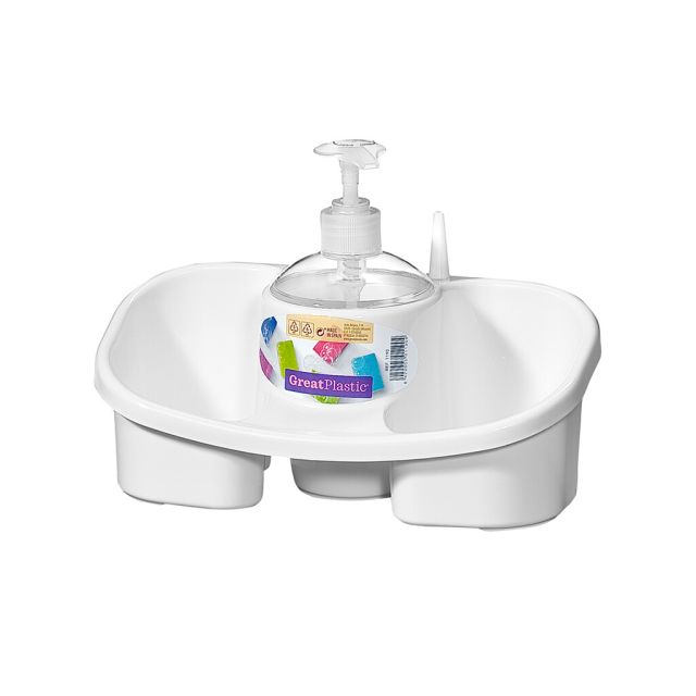 Estropajero con dosificador blanco (Plastics 1190)