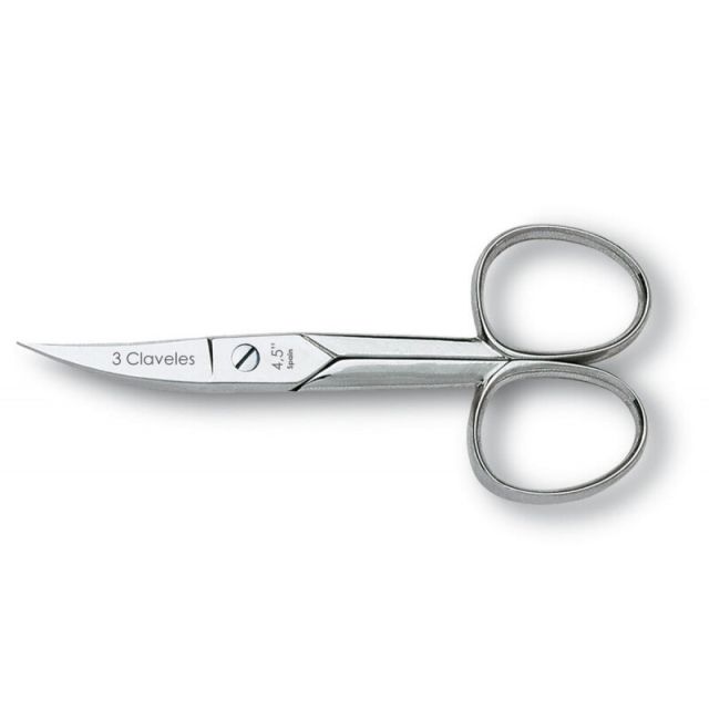 Tijera de uñas punta curva acero carbono 8,9cm (3 Claveles 02015)