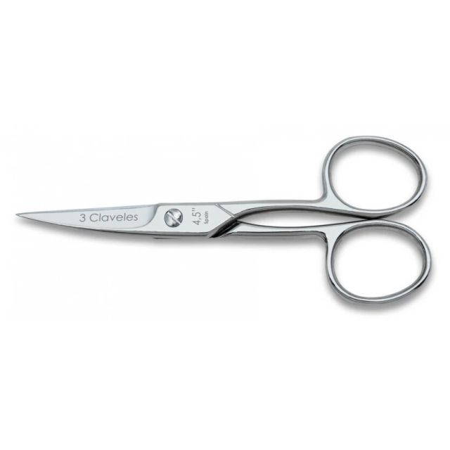 Tijera de uñas punta curva acero carbono 11,40cm (3 Claveles 02017)