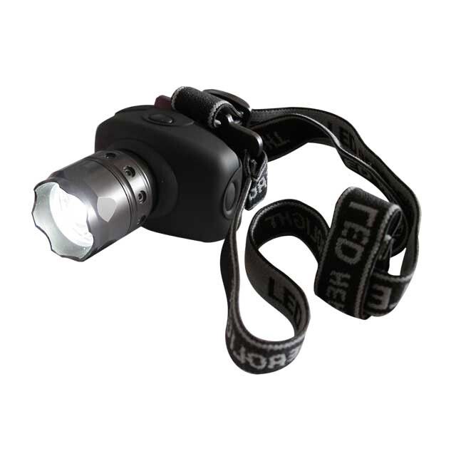 Linterna de cabeza Led con zoom 3W (DH 60.381) (Estuche)