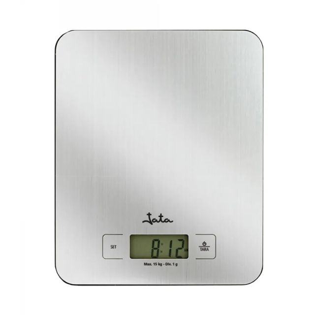 Báscula de cocina digital inox reloj y temporizador Máx. 15 Kg (Jata 719)