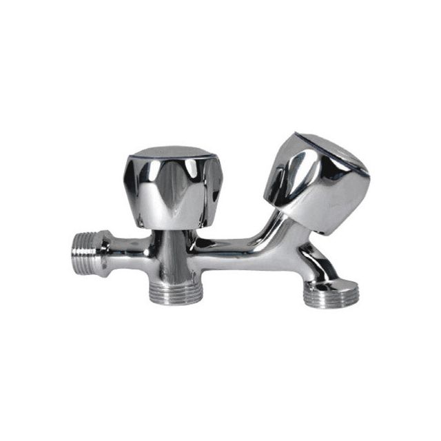 Grifo lavadora doble rosca v/metal cromado 1/2 (Mirtak BO-65201)