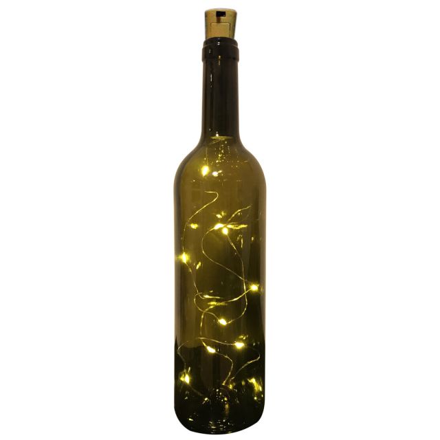 1m. hilo luminoso  blanco cálido con tapón para botella (F-Bright 00237) (Blíster)