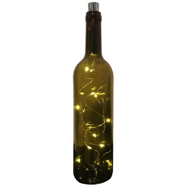 1m. hilo luminoso blanco cálido con tapón para botella (F-Bright 00238) (Blíster)