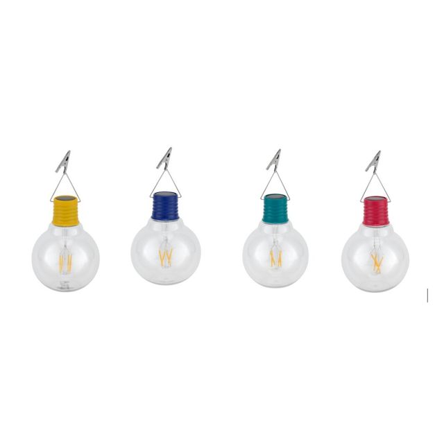 Bombilla colgante Led solar colores surtidos plástico Ø12mm.  (Galix 2306)