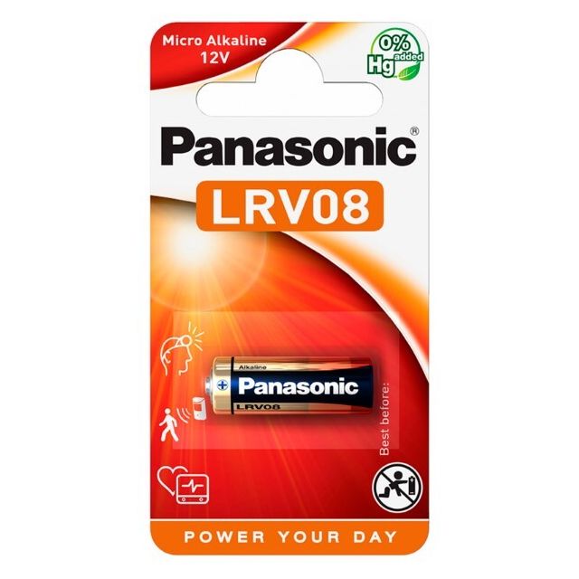 1 ud. pila para mandos alcalina y cámaras de fotografía LRV08 12V (Panasonic 5410853057345)