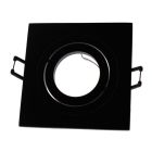Aro empotrable basculante de aluminio cuadrado negro  Helium 90x90mm. (Cristal Record 03-061-80-180)