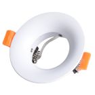 Aro empotrable fijo redondo blanco de aluminio modelo Reto 85x42mm. (Cristal Record 01-047-01-000)