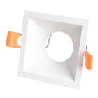 Aro empotrable de aluminio cuadrado blanco modelo Living 81x41mm. (Cristal Record 00-176-01-000)