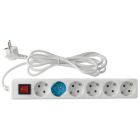 Base múltiple serie estándar 6 tomas con interruptor 5 metros (GSC 0000796)