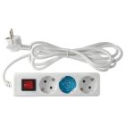 Base múltiple serie estándar 3 tomas con interruptor 3 metros (GSC 0000017)