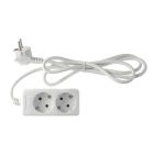 Base múltiple con cable 2 tomas 1,5m. blanca (GSC 100005009)