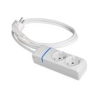 Base multiple serie ION 2 tomas con cable 1,5m. sin interruptor 16A 250V (Solera 8012P)