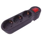 Adaptador triple negro con interruptor 250V 16A (GSC 103000028)