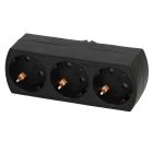 Multiconector triple TTL económico negro 3680W 250V (GSC 103000025)