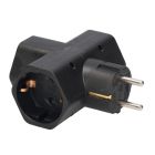 Adaptador triple negro TTL 16A 250V (GSC 103000030)